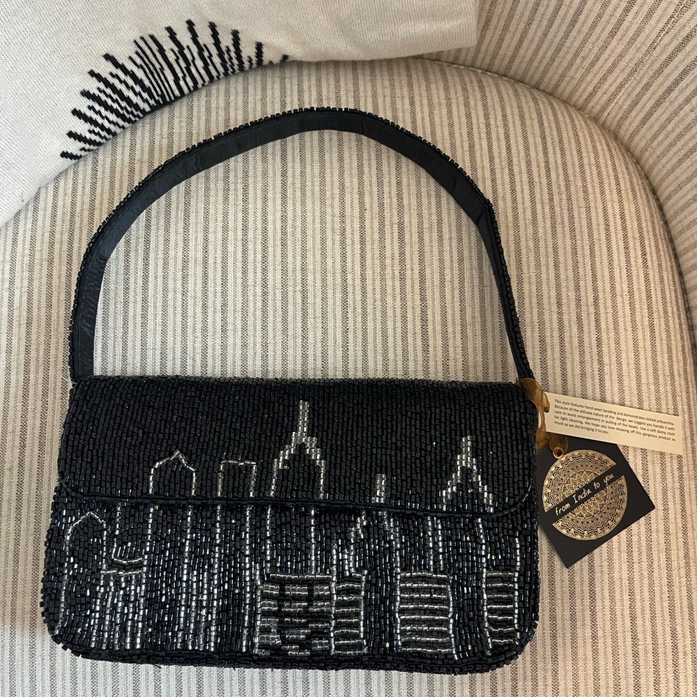 NYC Skyline Beaded Bag